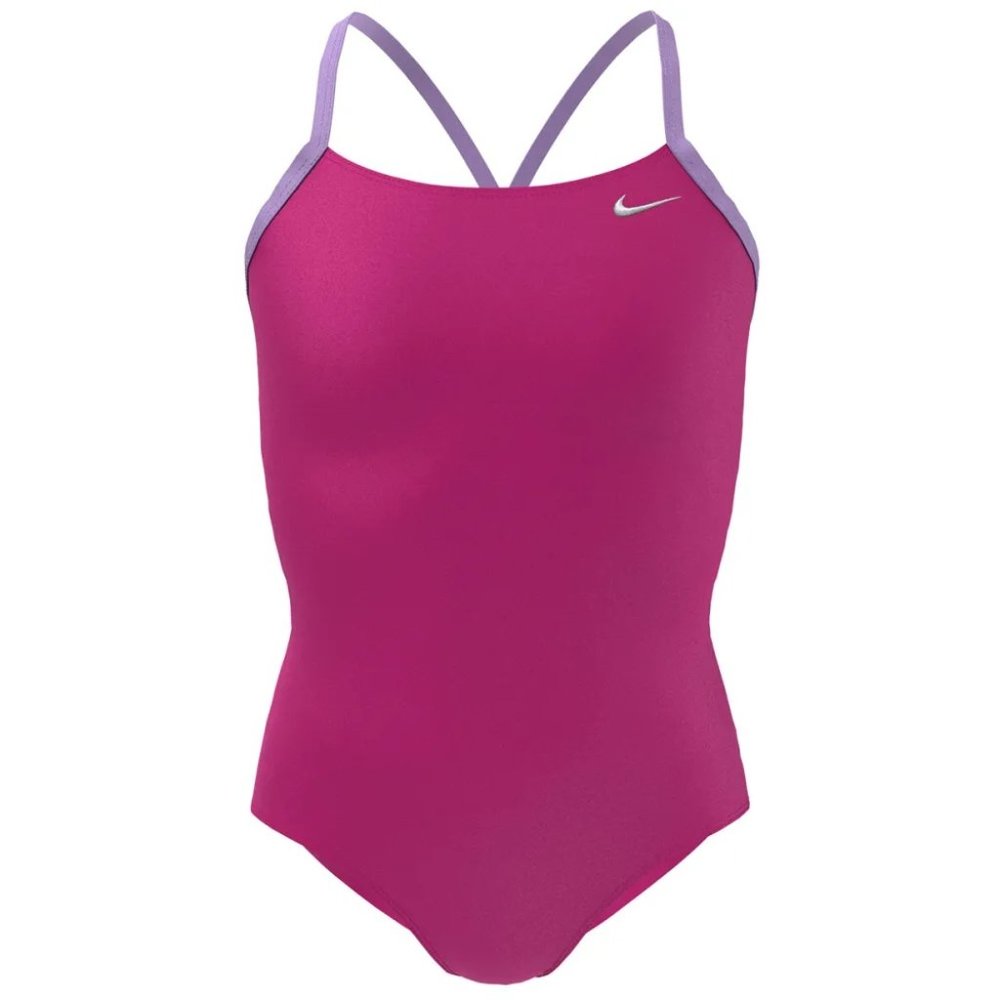 Nike Girls' Racerback One Piece Swimsuit (Pink/Purple) *LARGE* - Picture 3 of 4
